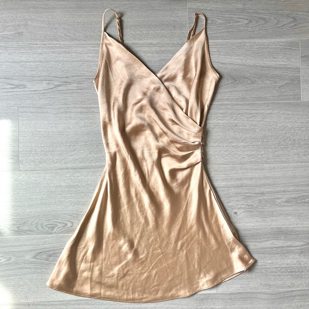 Miss Love Gold Slip Dress Small EUC